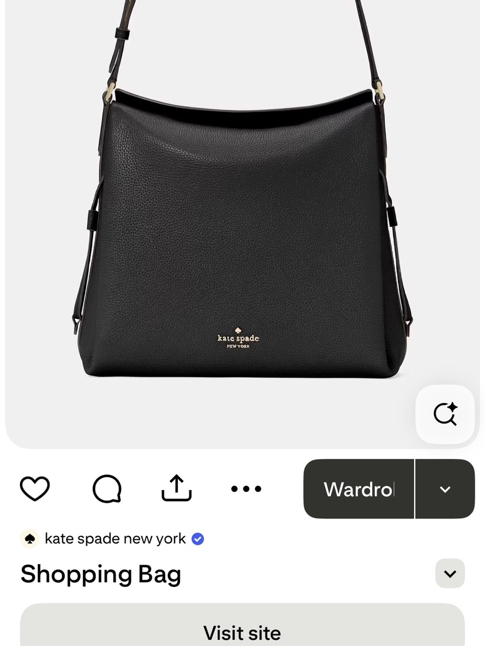 kate spade Black Pebbled Leather Shoulder Bag